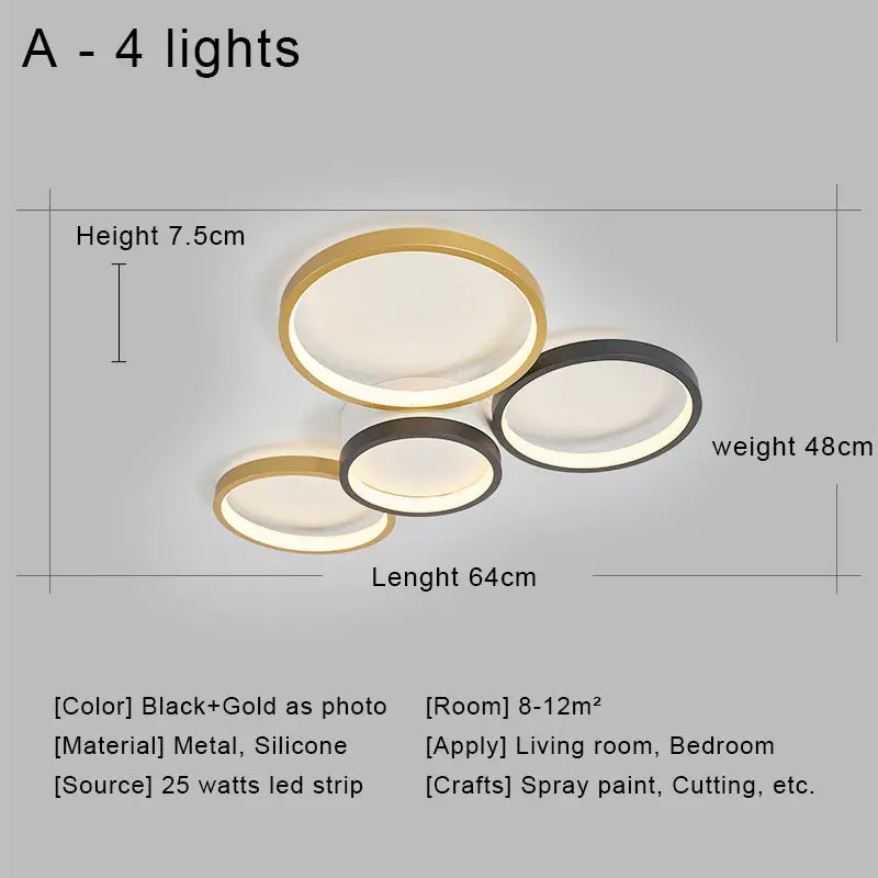 Afralia™ LED Ceiling Chandelier Remote Control Living Room Bedroom Kitchen Lamp White