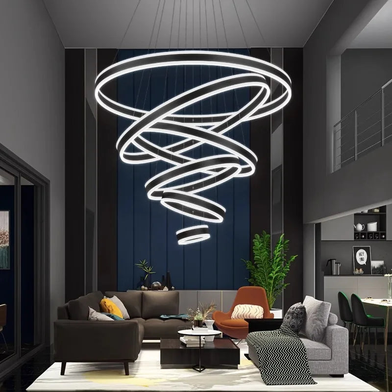 Afralia™ Nordic Stair Chandelier Ceiling Light for Living Room Bedroom Dining Room