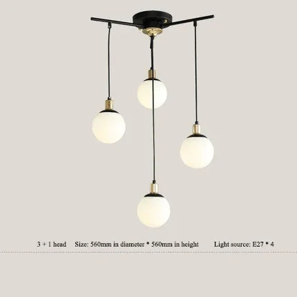 Afralia™ Art Glass Ball Molecule Chandelier for Living Room, Children's Room, Study & Home Decor