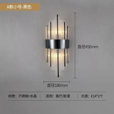 Afralia™ Crystal LED Wall Light Modern Indoor Lighting for Living Room & Aisle