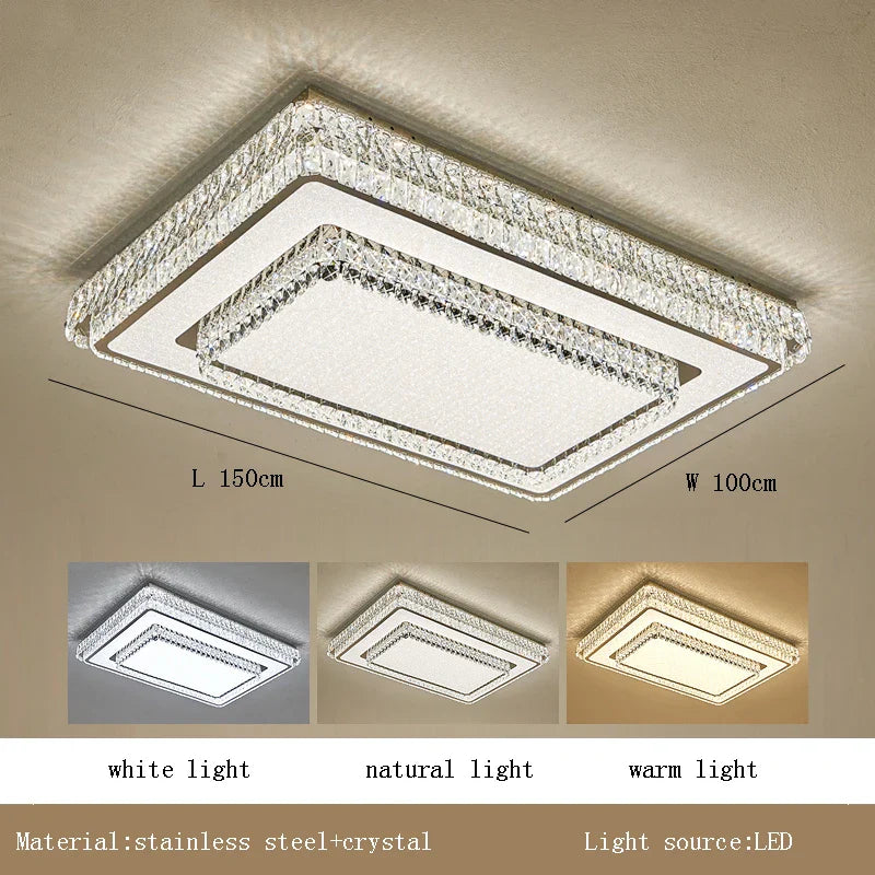 Afralia™ Modern Crystal LED Ceiling Lights for Bright Living Room Decor