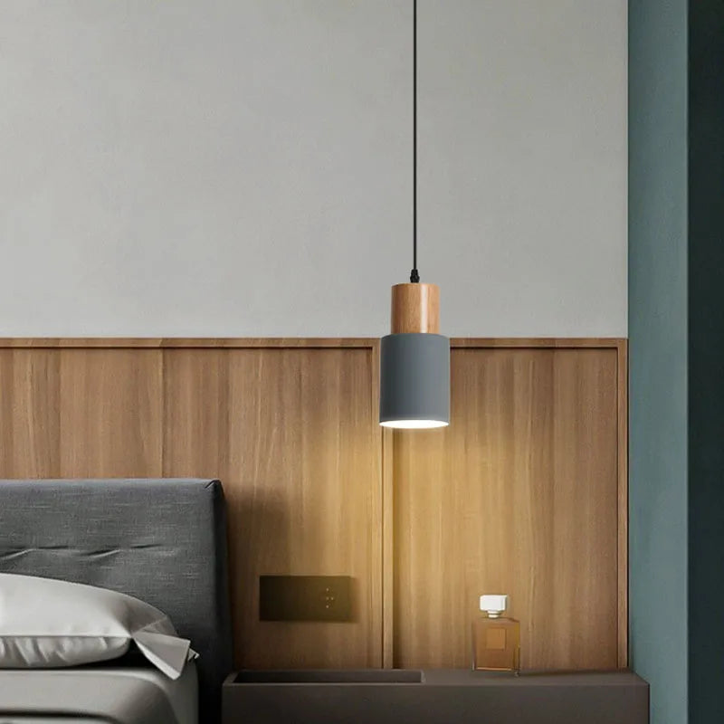 Afralia™ Nordic Metal Wood LED Pendant Lamp: Modern Chandelier for Dining Room, Bedroom