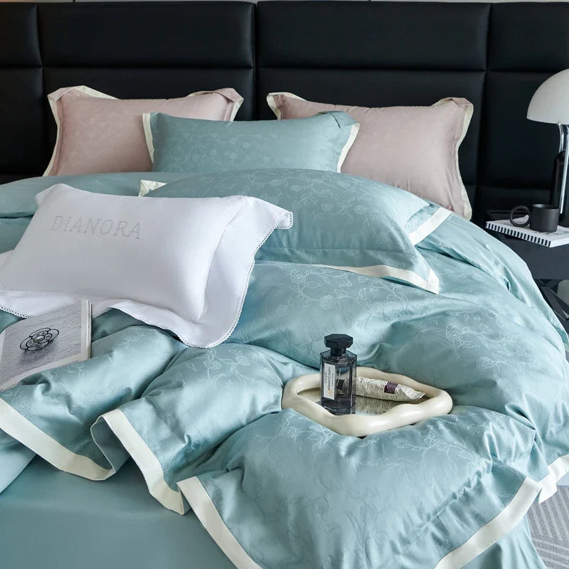 Afralia™ 1000TC Egyptian Cotton Jacquard Duvet Cover Set: Luxury Satin Silky Bedding Collection