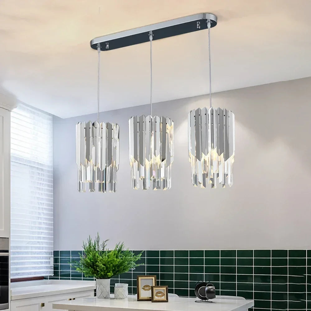 Afralia™ Gold K9 Crystal LED Chandelier for Living Room Kitchen Dining Bedroom