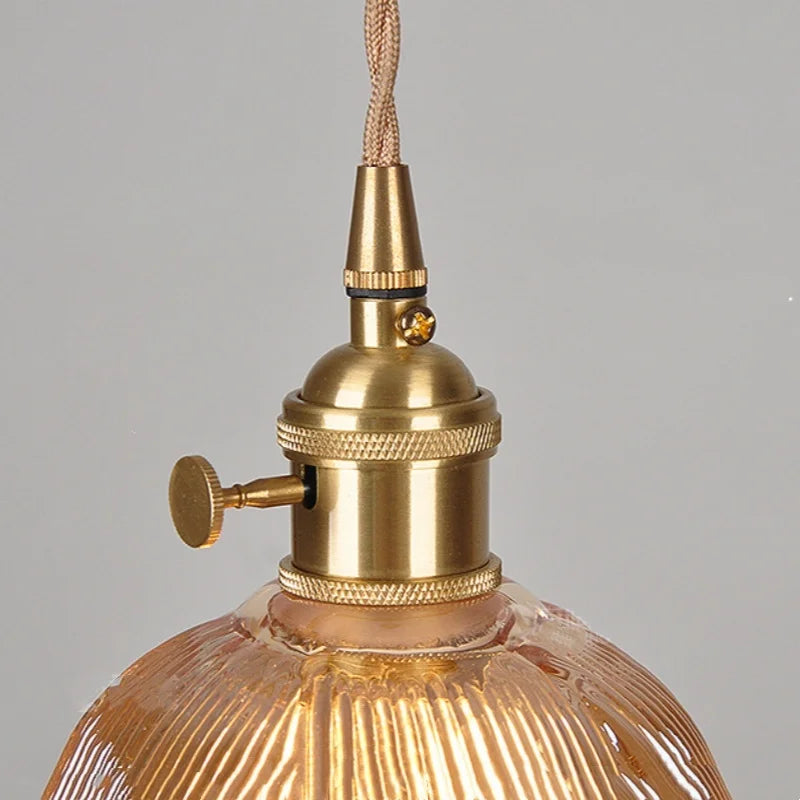 Afralia™ Copper Glass LED Pendant Light - Modern Adjustable Hanging Fixture for Home deco
