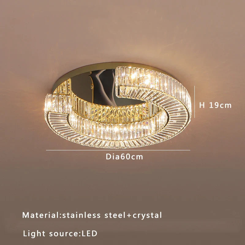 Afralia™ Luxury Crystal Ceiling Lamp: Modern Room Decor, Elegant LED Lighting for Living Room & Bedroom