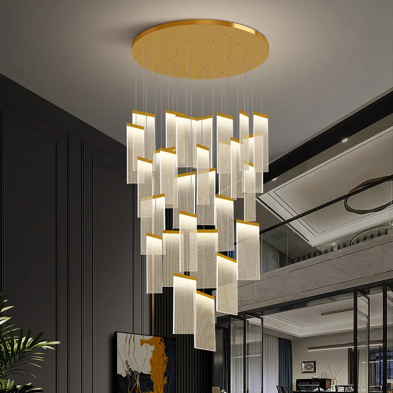 Afralia™ Luxury Large Chandelier for Living Room, Villa, and Restaurant - Modern Duplex Design