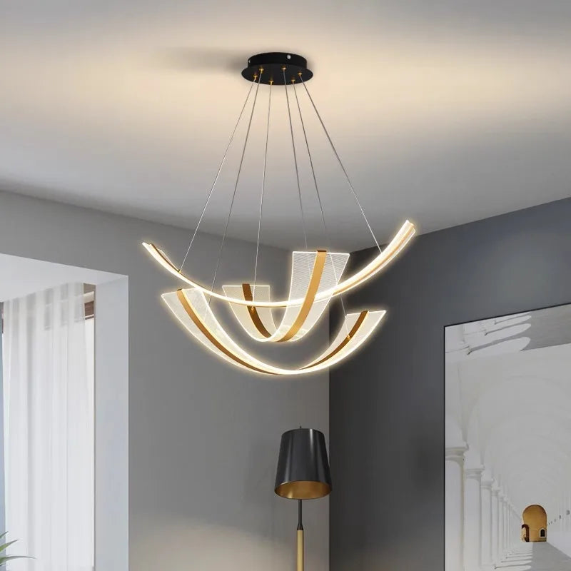 Afralia™ Modern Indoor Pendant Light Chandelier Ceiling Lamp LED Decorative Dining Room Lighting