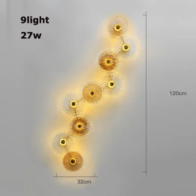 Afralia™ Modern Gold Glass Chandelier LED Ceiling Light for Dining & Living Room