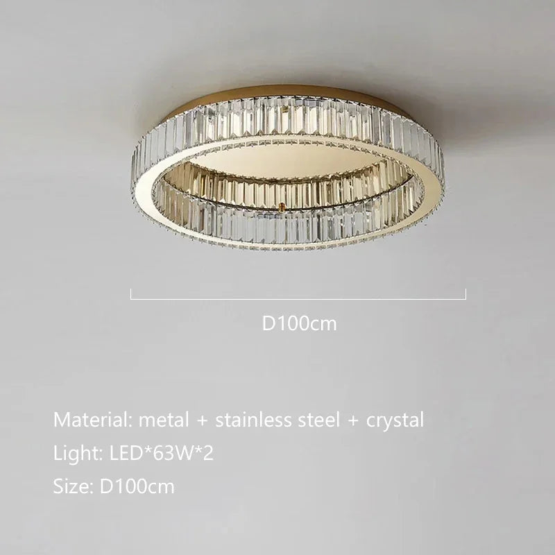 Afralia™ Crystal LED Ceiling Chandelier for Modern Luxury Living Room Lighting