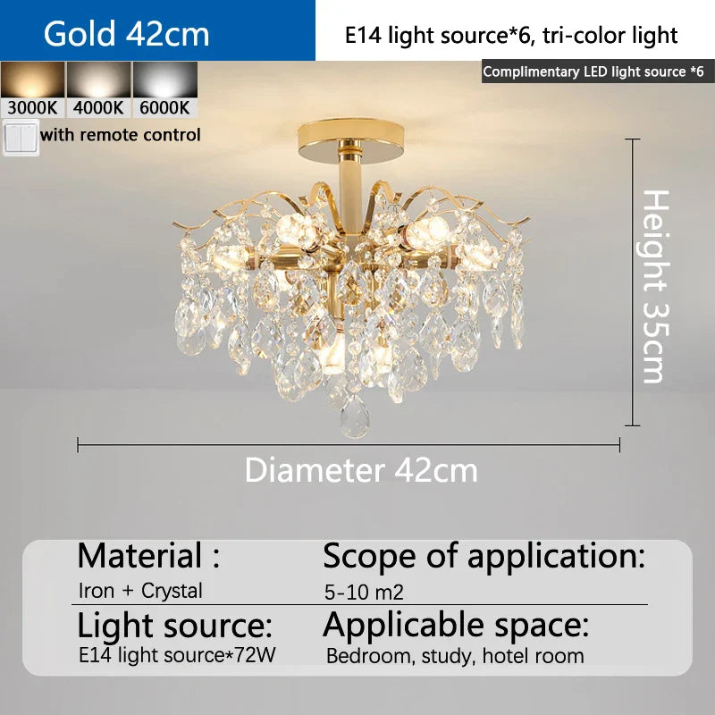 Afralia™ Crystal Luxury LED Chandelier Ceiling Light for Living Room Bedroom Home Decor