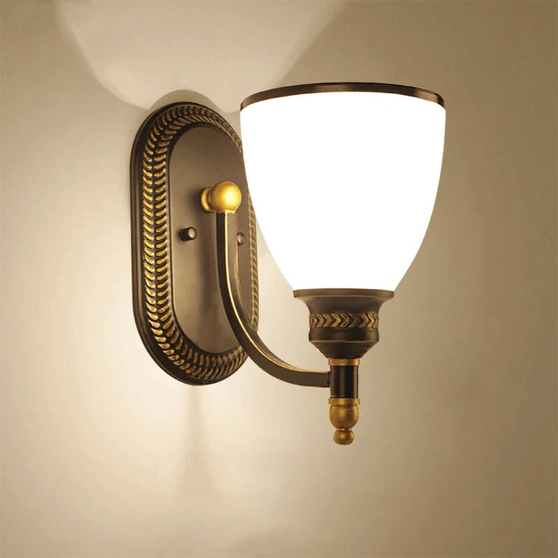 Afralia™ Retro Glass Wall Lamp for Bedroom, Living Room, Bathroom, Balcony & Corridor