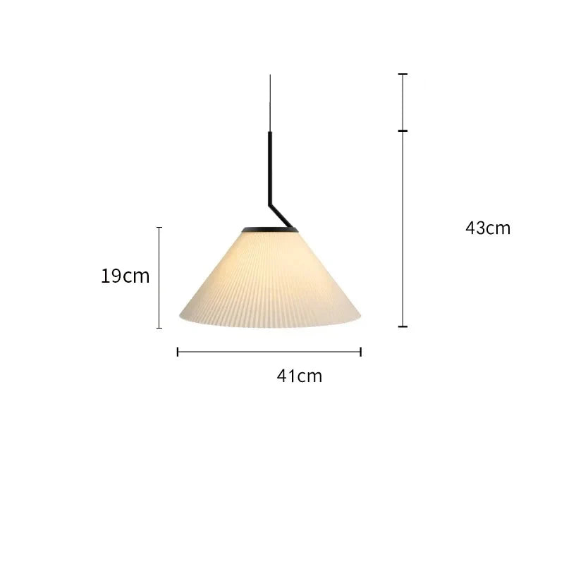 Afralia™ Cream LED Pendant Light Nordic Pleated Chandelier for Home Decoration
