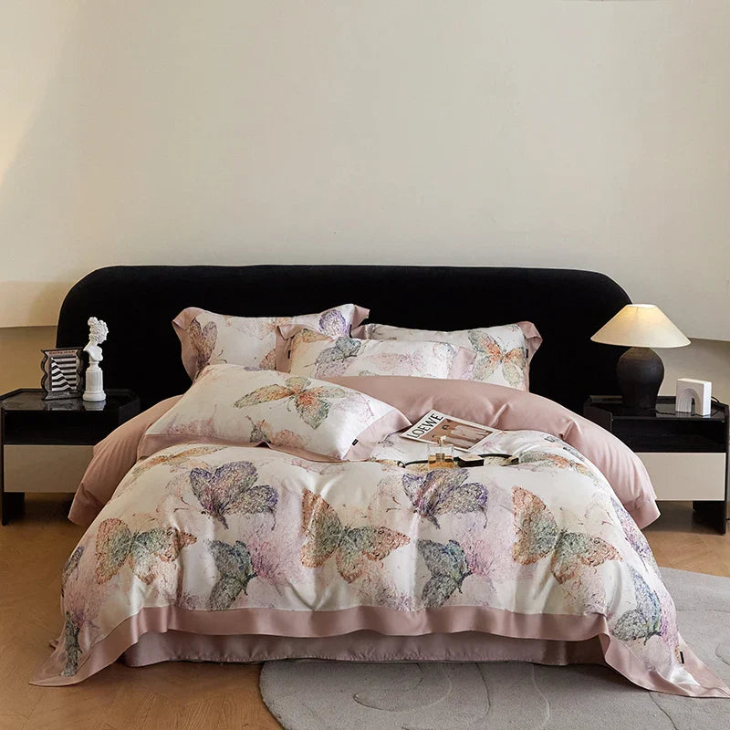 Afralia™ Eucalyptus Fiber Flowers Print Bedding Set - Soft Silky Cool Feel