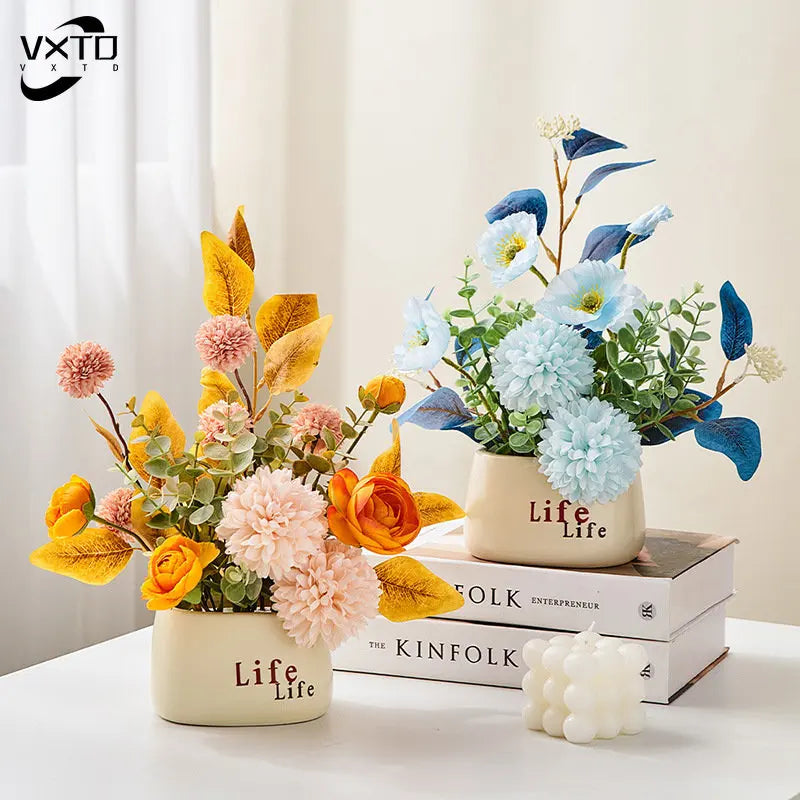 Afralia™ Nordic Ins Rattan Flower Vase, Artificial Flower Vases, Home Decor, Wedding Room Decoration