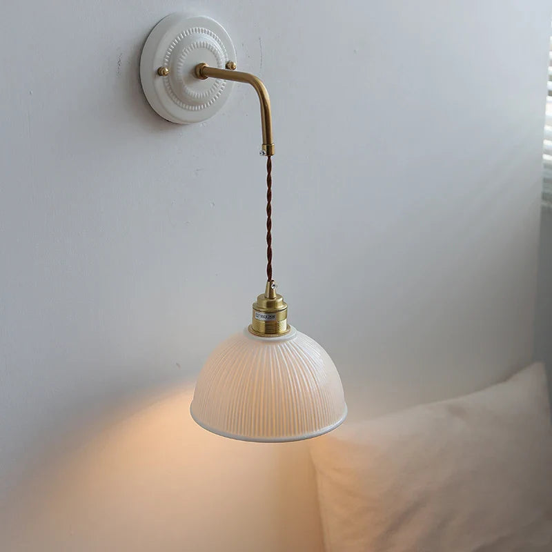 Afralia™ Nordic Style LED Wall Lights Ceramic Bedroom Living Room Modern Lamparas