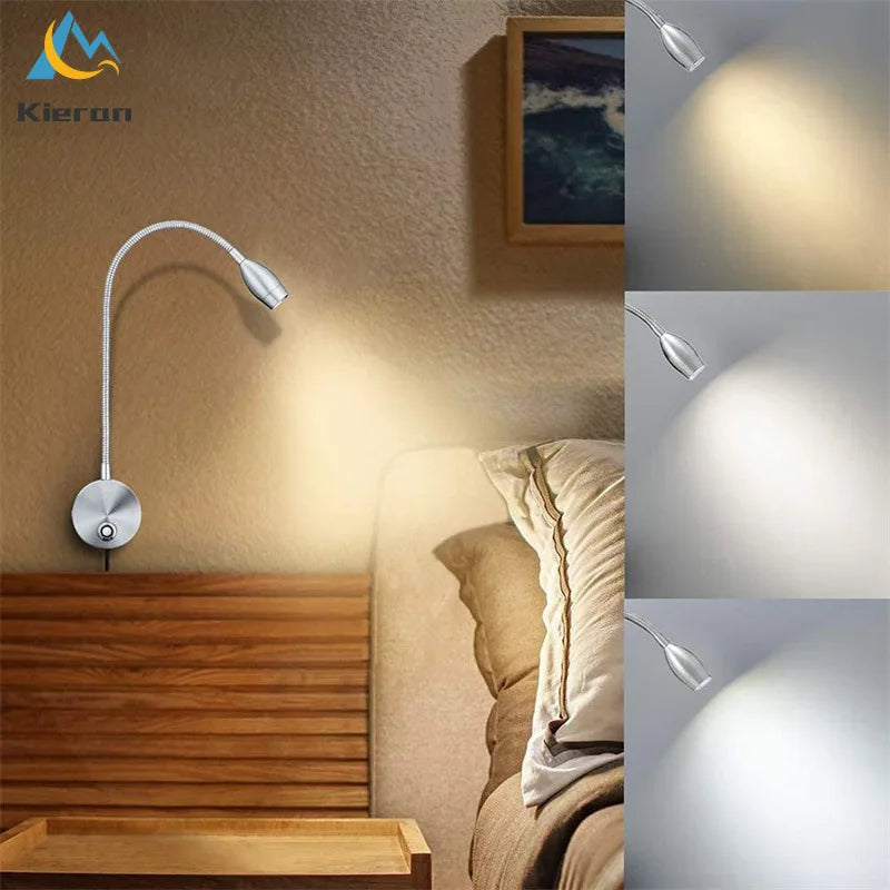 Afralia™ LED Snake Wall Lamps for Bedroom Study USB Reading Lights