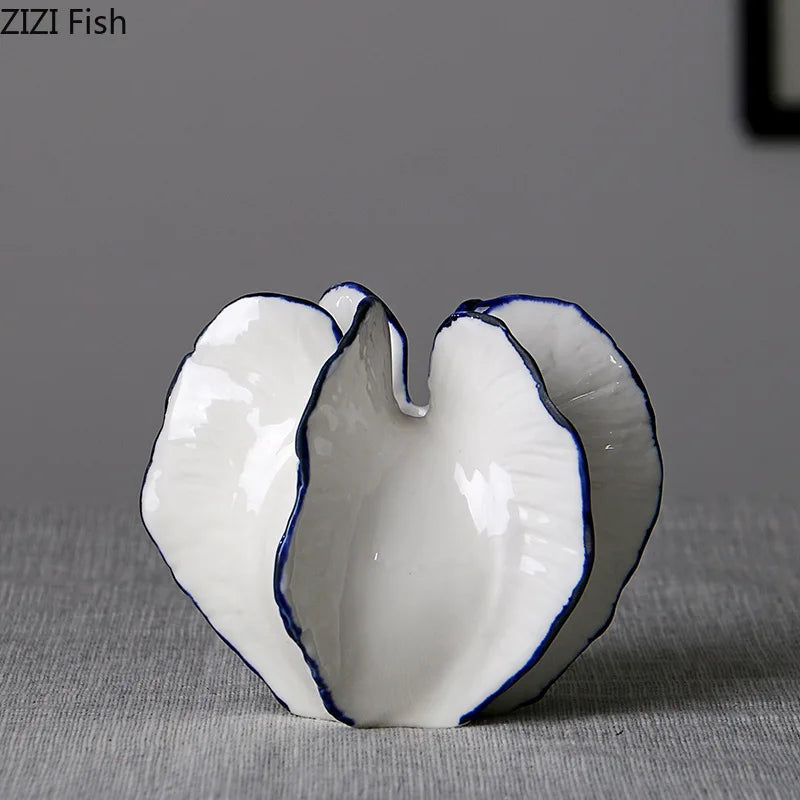 Afralia™ White Ceramic Polygon Vase for Dried Flower Arrangement & Ornaments