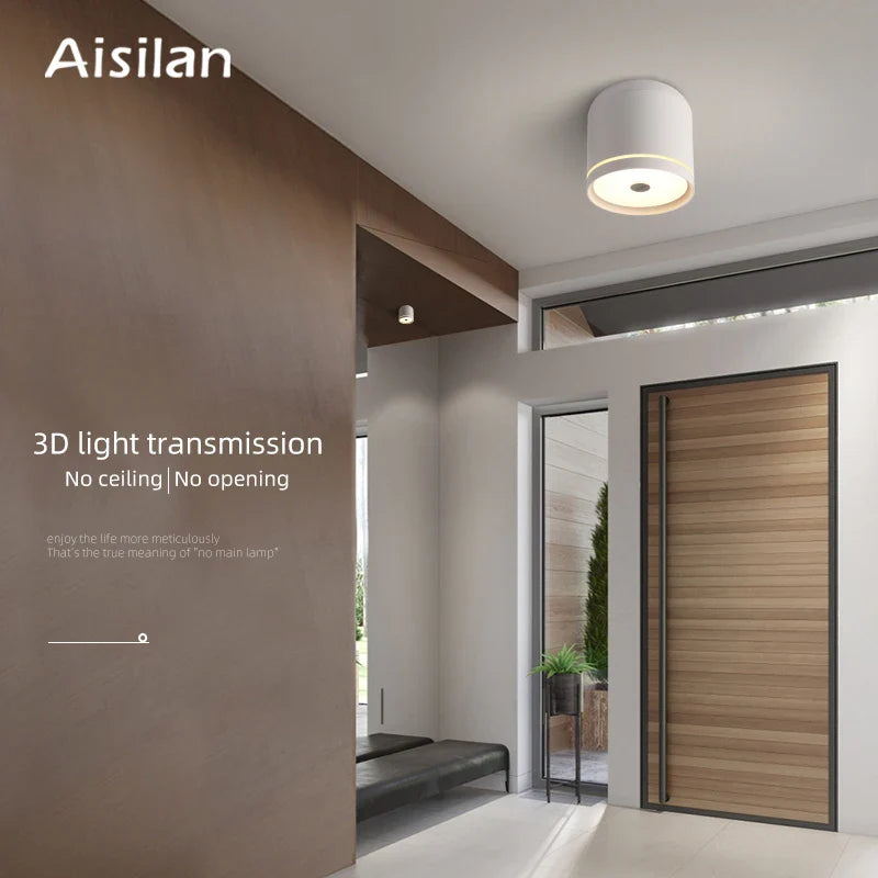 Afralia™ Matte Aluminum LED Downlight 7W 4000K Ceiling Light for Living Room