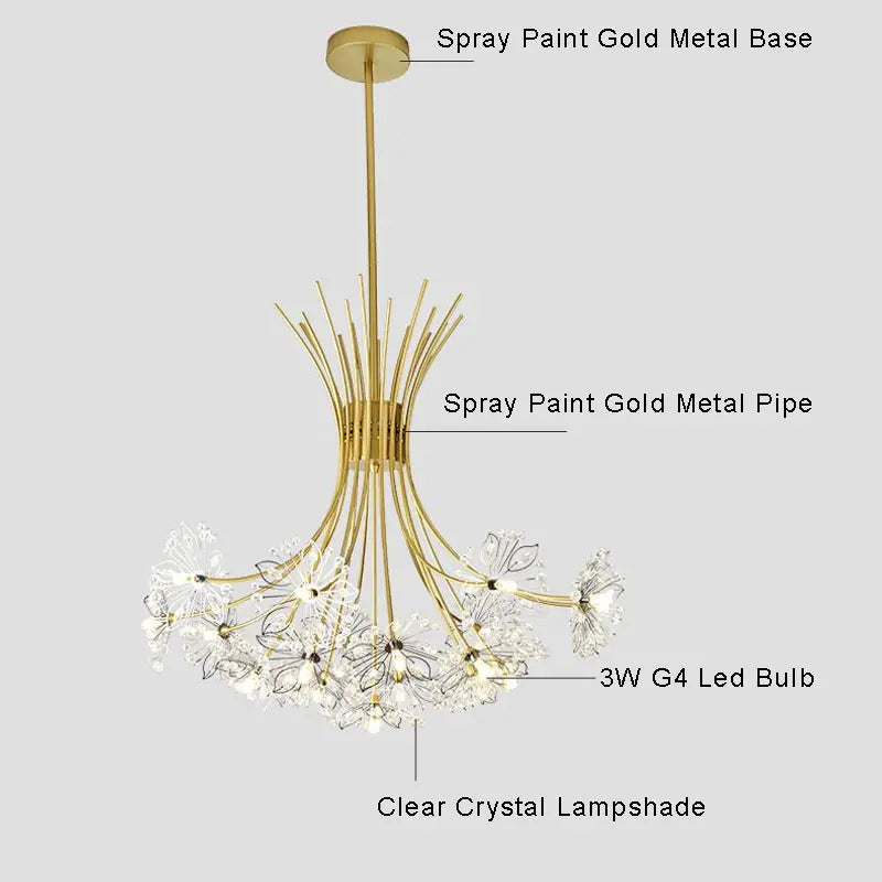 Afralia™ Modern Crystal Ceiling Chandelier for Living Room Bedroom Kitchen Decor