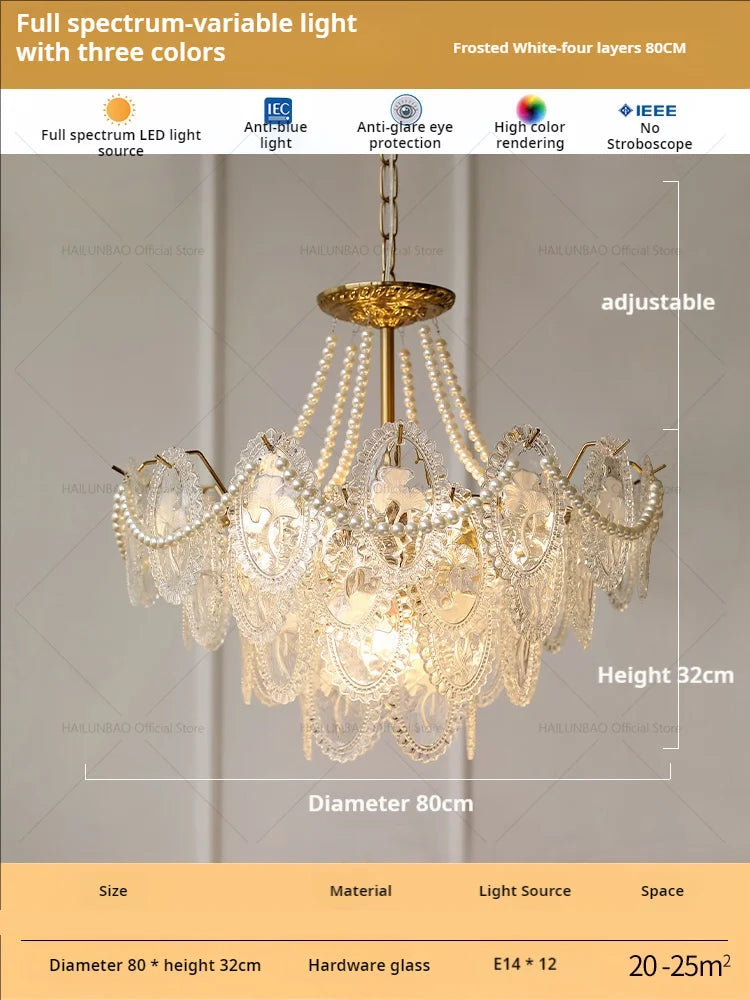 Afralia™ Glass Dining Room Chandelier: Retro French Style for Living & Master Bedroom