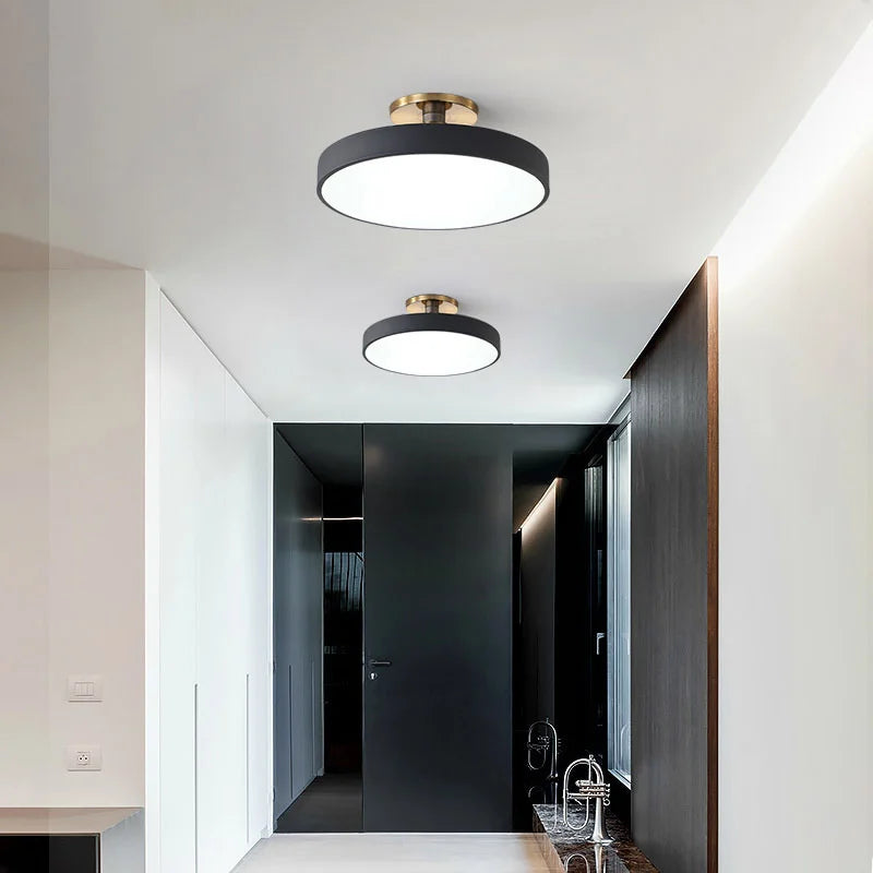 Afralia™ Nordic LED Ceiling Lamp: Modern Minimalist Macaron Round Bedroom Light