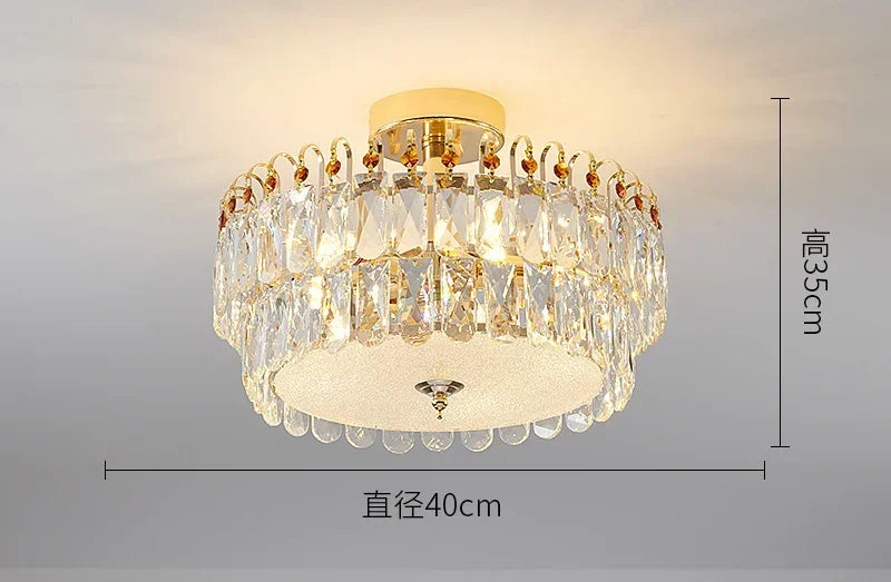 Afralia™ Crystal LED Chandelier Ceiling Lamp Modern Living Room Bedroom Light