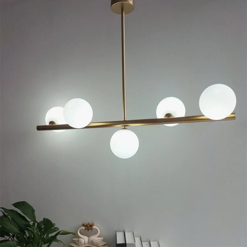 Afralia™ Nordic Glass Ball Pendant Light - Gold Finish, Elegant Living Room Hanging Lamp
