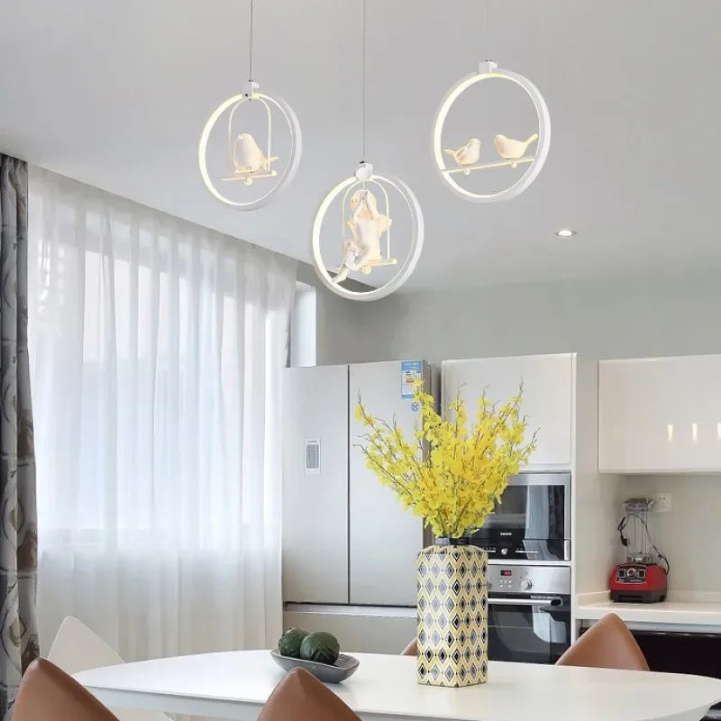 Afralia™ Nordic Angel LED Chandelier for Bedroom Dining Living Room Decor