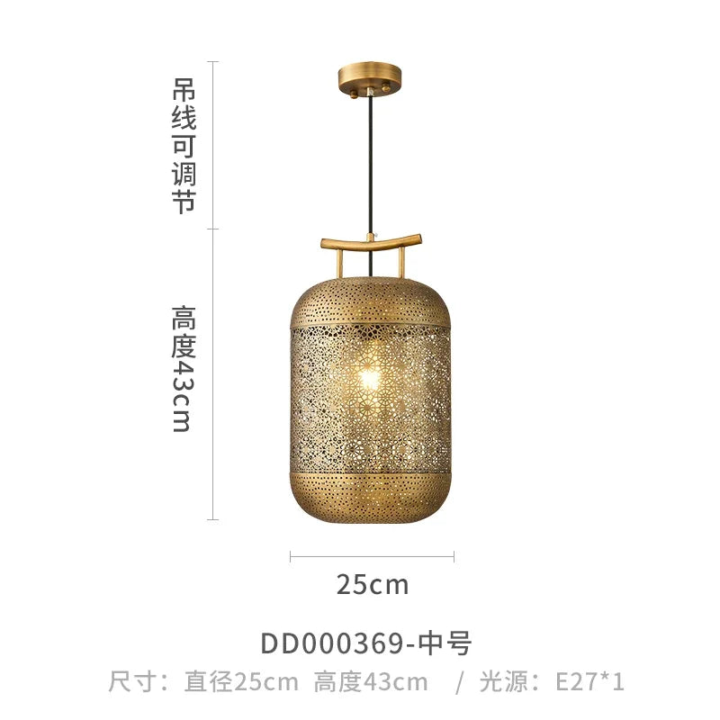 Afralia™ Chinese Zen Art Birdcage Pendant Light for Restaurant Tea Room
