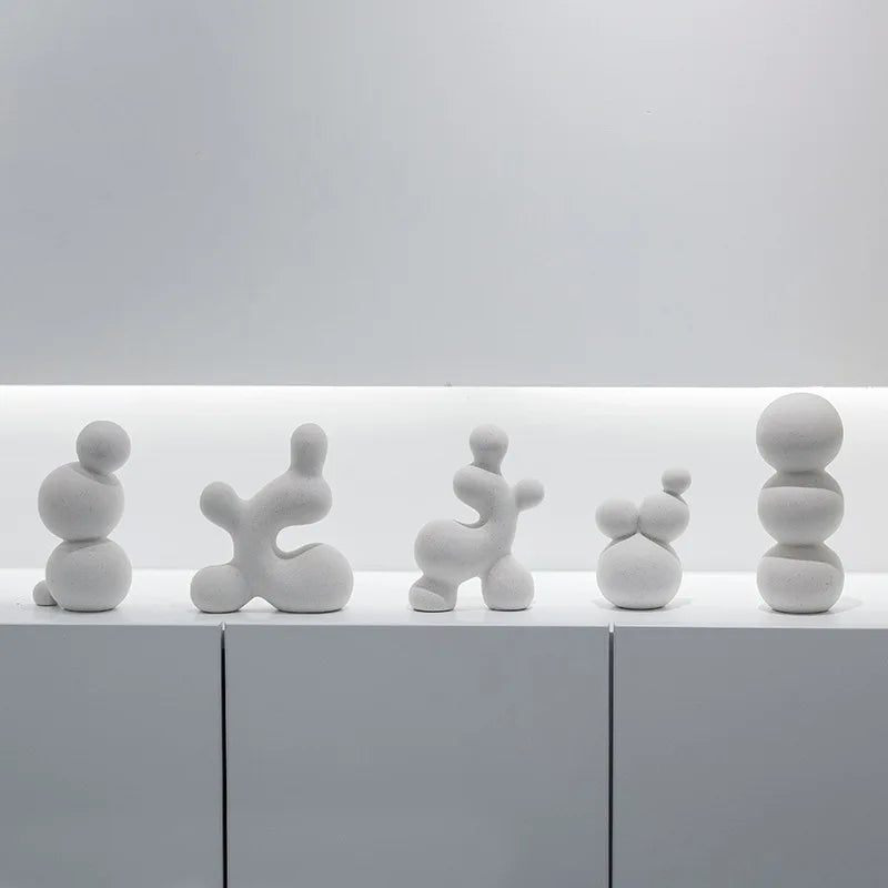 Afralia™ Geometric Ceramic Handicraft Sculpture: Abstract Circular Desktop Ornament for Home Decor