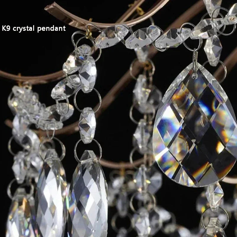 Afralia™ Crystal LED Chandelier Ceiling Lamp Modern Living Room Bedroom Light