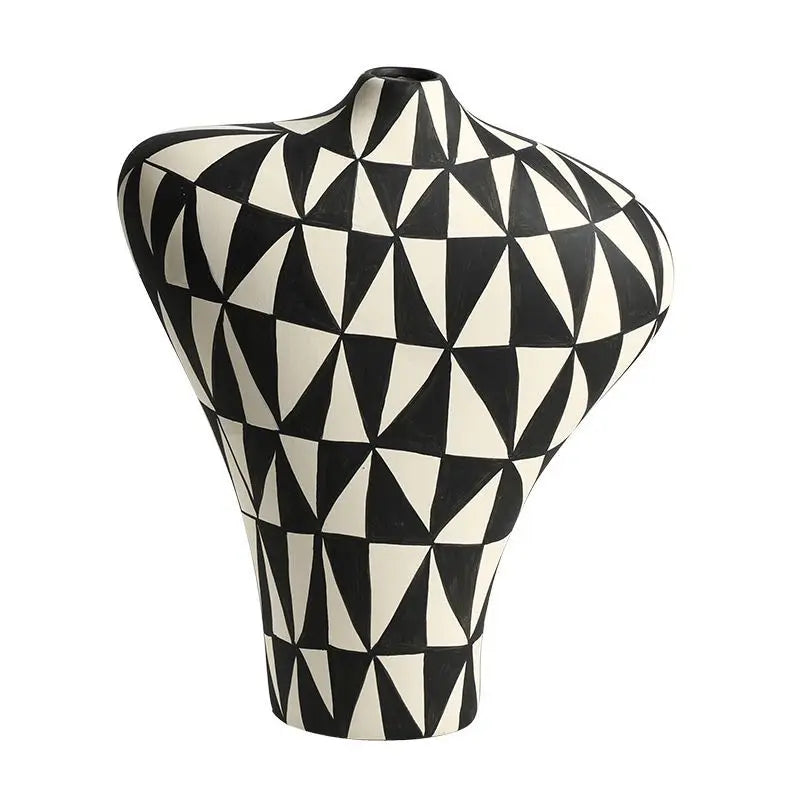 Afralia™ Geometric Diamond Ceramic Vase for Home Decoration and Flower Arrangement