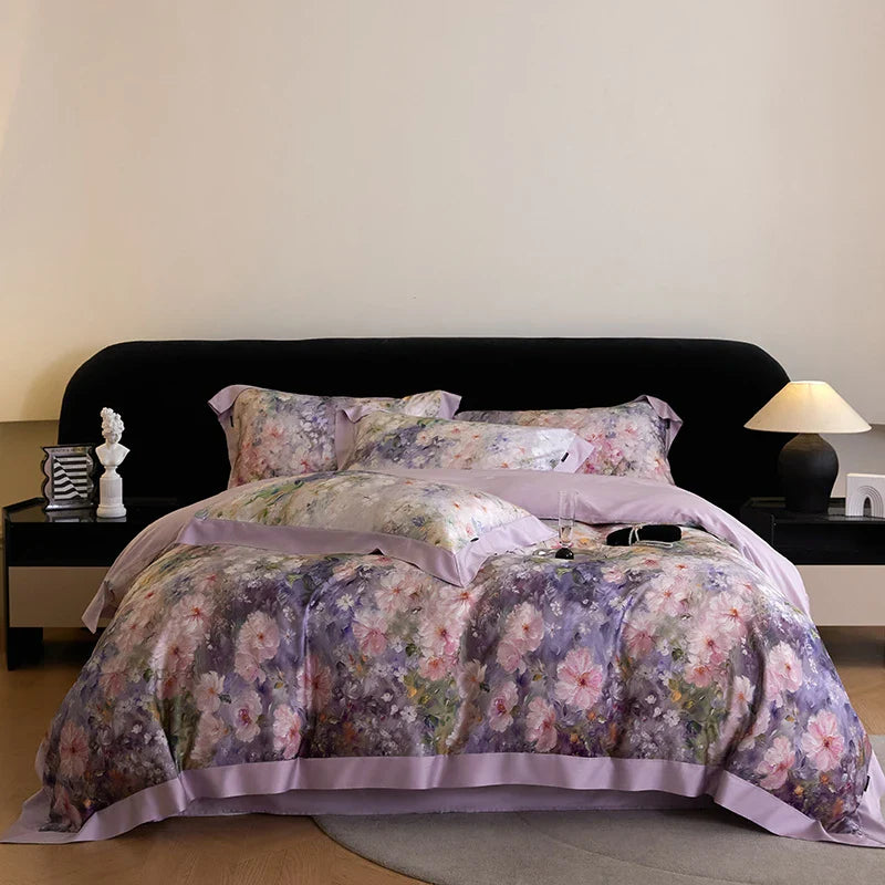 Afralia™ Eucalyptus Fiber Flowers Print Bedding Set - Soft Silky Cool Feel