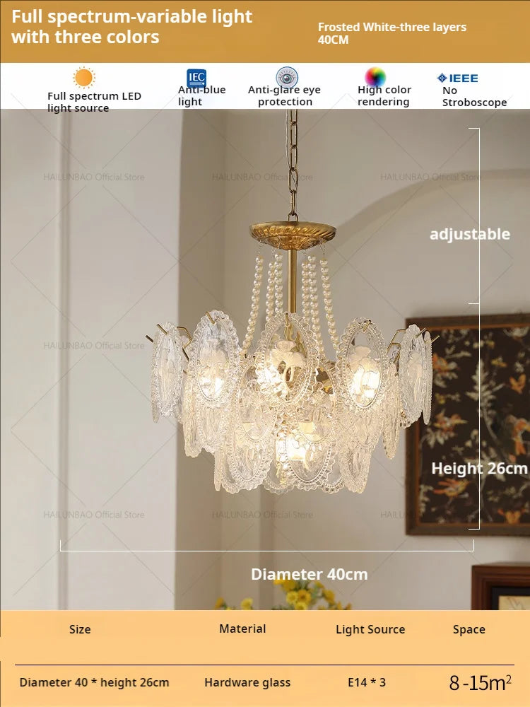 Afralia™ Glass Dining Room Chandelier: Retro French Style for Living & Master Bedroom