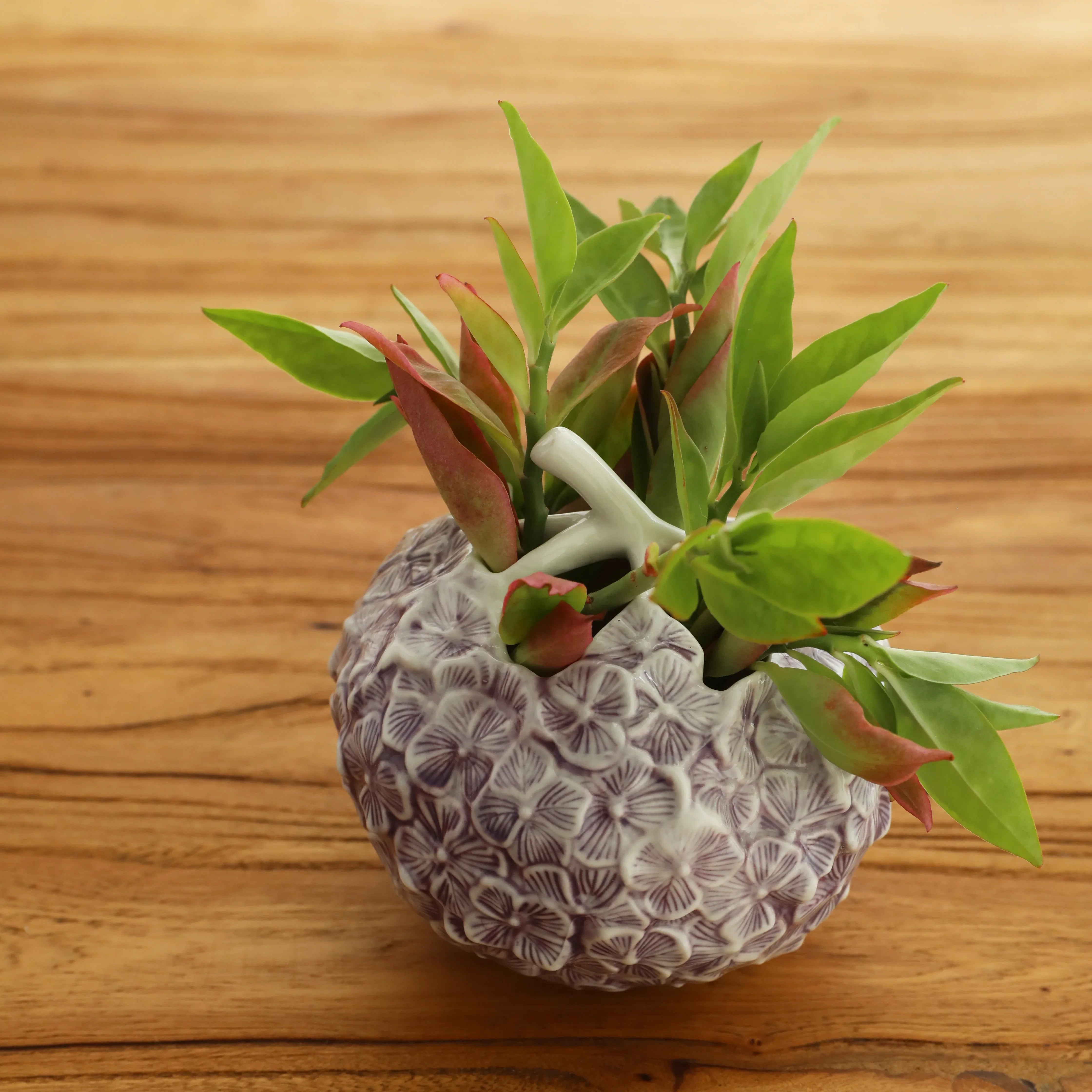 Afralia™ Hydrangea Ceramic Vase | Hand-Relief Sculpture Flower Ball Arrangement Accessory