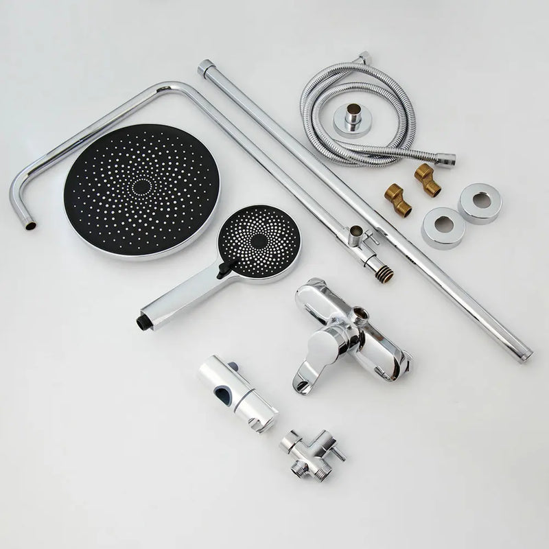 Afralia™ 8 Inch Stainless Steel Rainfall Shower Set in Chrome Finish