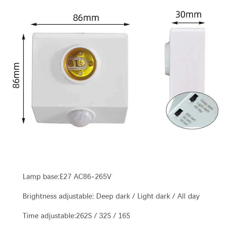 Afralia™ Infrared Motion Sensor E27 Holder: Adjustable Time & Sensitivity