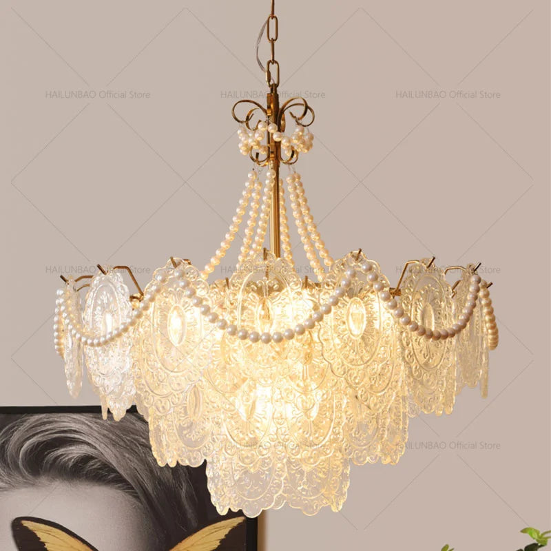 Afralia™ Cream Crystal Chandelier: French Light Luxury for Living Room, Bedroom, Dining Room