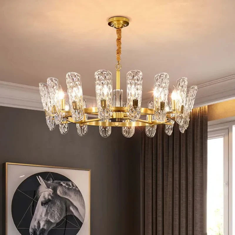 Afralia™ Copper LED Pendant Chandelier: Luxury Living Dining Room Lighting Fixture