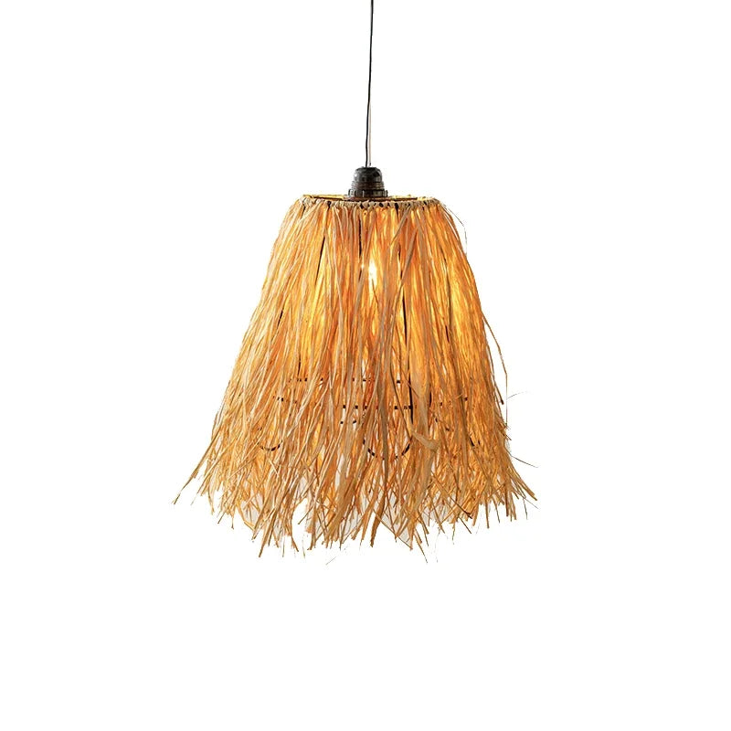 Afralia™ Nordic Raffia Chandelier: Vintage Wabi Sabi LED Pendant Light Fixture