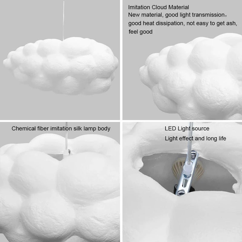 Afralia™ LED Cloud Chandelier: Modern E27 Floating Cloud Lamp for Nursery, Bedroom, Children Room