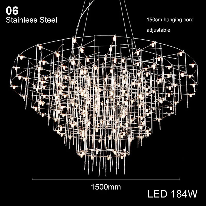 Afralia™ Stainless Steel Chandeliers: Modern Classic, Unique LED Dimmable Lamps for Living Room
