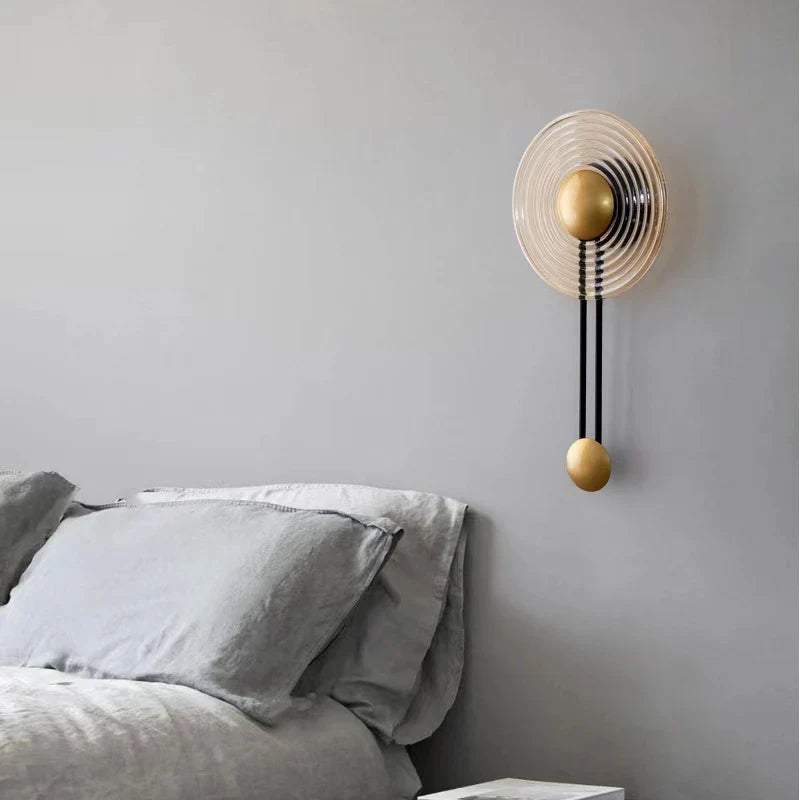 Afralia™ Minimalist Round Glass Wall Lamps for Bedroom and Living Room Decor