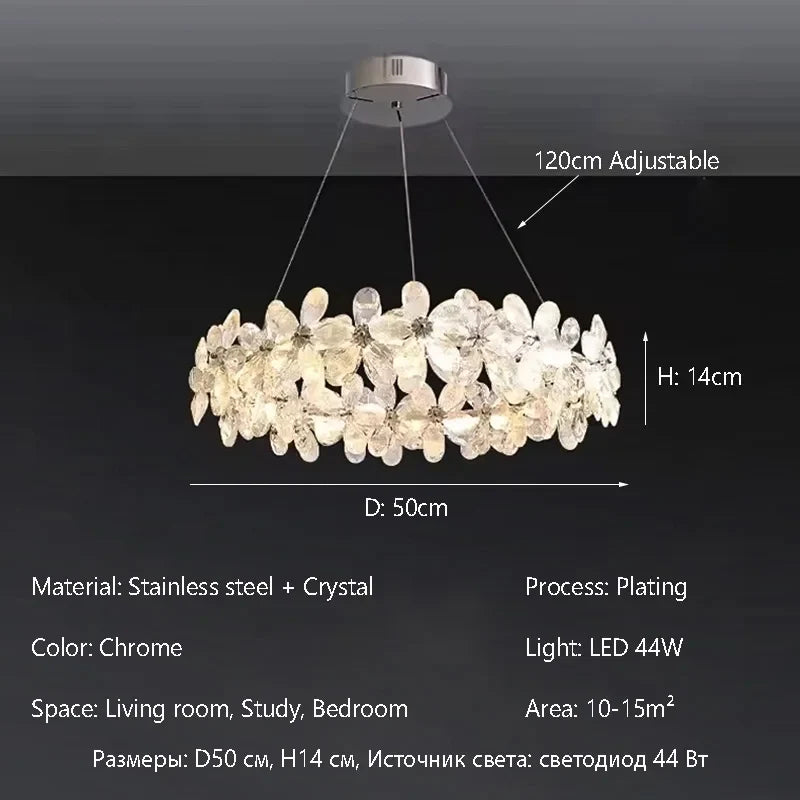 Afralia™ Crystal LED Chandelier: French Style Chrome Plated Pendant Light for Home Decor