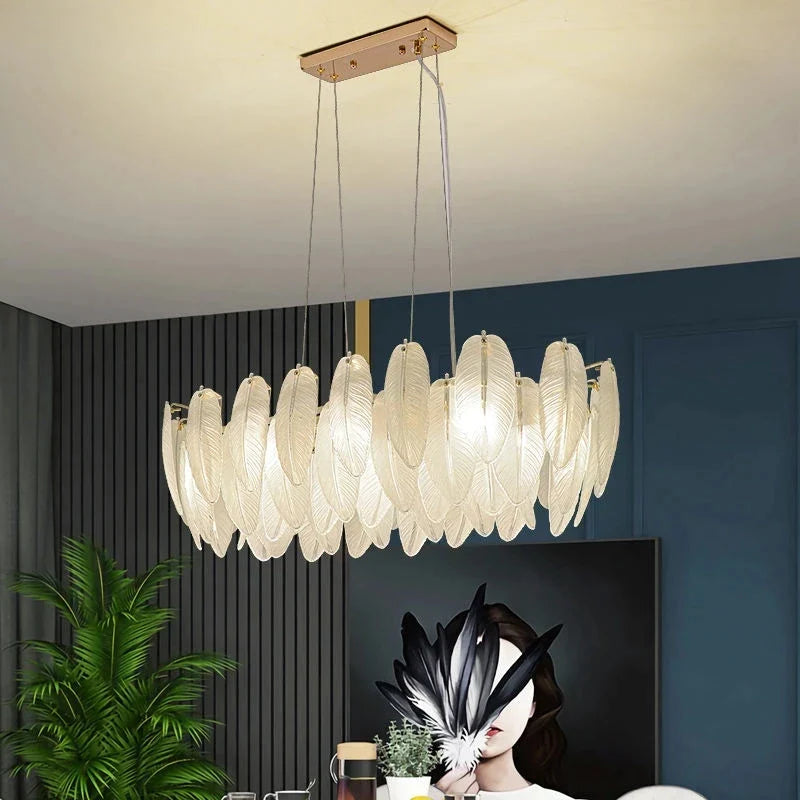 Afralia™ Glass Chandelier Crystal Pendant Lamp Luxury Ceiling Fixture