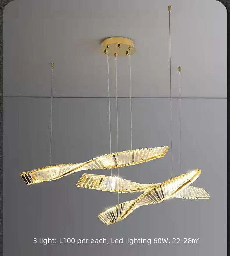 Afralia™ Gold Steel LED Pendant Lights - Luxury Dimmable Suspend Lamp