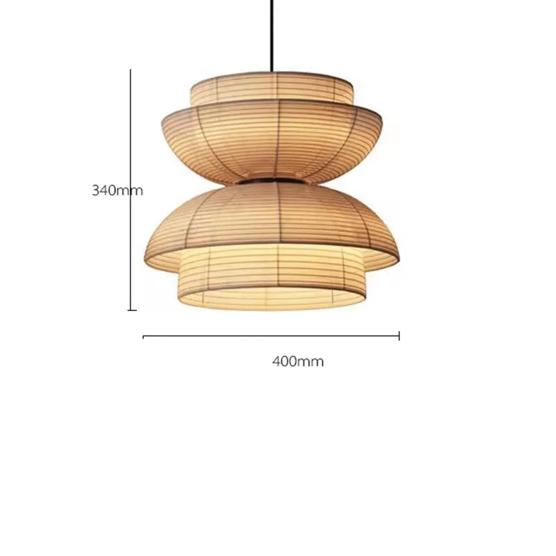 Afralia™ Japanese Wabi Sabi Fabric Pendant Light: Traditional and Creative Lighting for Dining Room