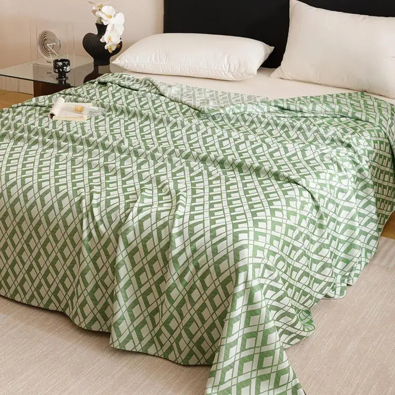 Afralia™ Bamboo Fiber Summer Blanket - Single Double Bed Air Conditioning Lightweight Blanket