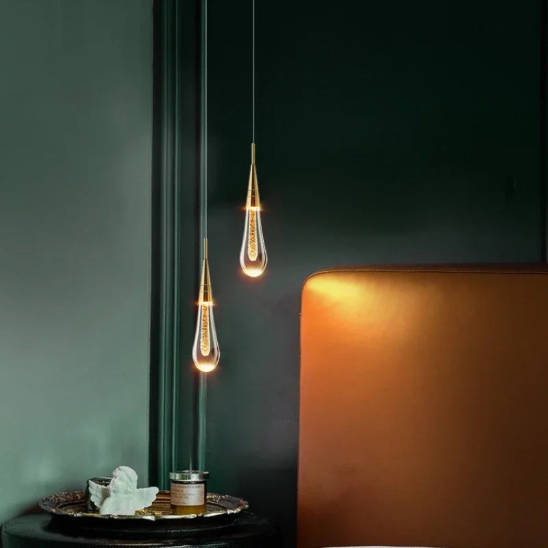 Afralia™ Modern Crystal Chandelier Bubble LED Hanging Lights for Dining Living Room Kitchen Bedroom